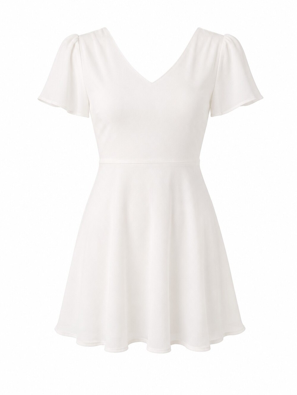 Altar'd State White V-Neck Short Sleeve Mini  Dress